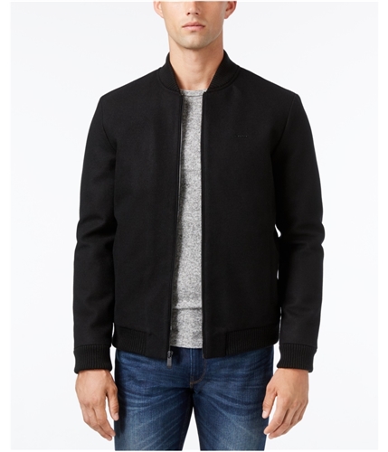 Calvin Klein Mens Zip-Front Bomber Jacket black M