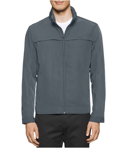 Calvin Klein Mens Solid Windbreaker Jacket grey 2XL