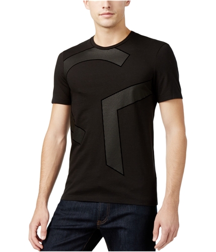 Calvin Klein Mens Mesh Flocked Graphic T-Shirt black 2XL