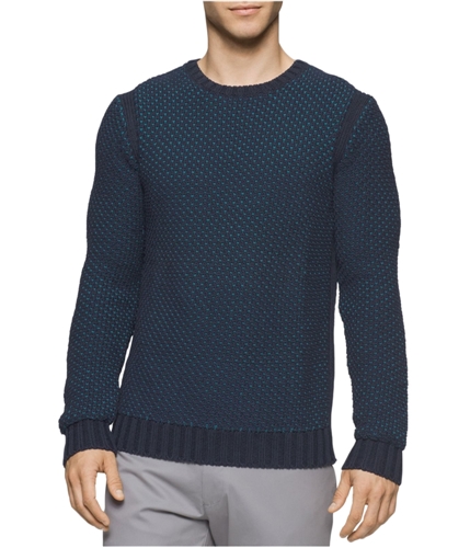 Calvin Klein Mens Textured Knit Sweater cadetcombo S