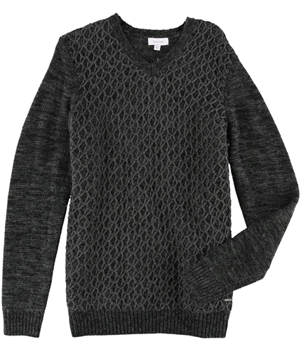 Calvin Klein Mens Mixed Yarn Pullover Sweater mediumgrycomb S