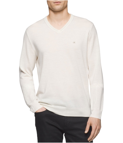 Calvin Klein Mens Merino V-Neck Pullover Sweater macerata XL