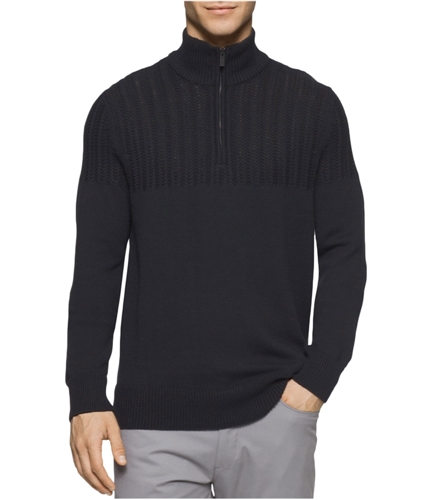Calvin Klein Mens Multi-Textured Knit Sweater black S