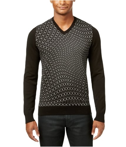 Calvin Klein Mens Reflective Grid Pullover Sweater blackcombo XL