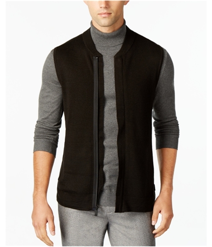 Calvin Klein Mens Zip-Front Sweater Vest black L