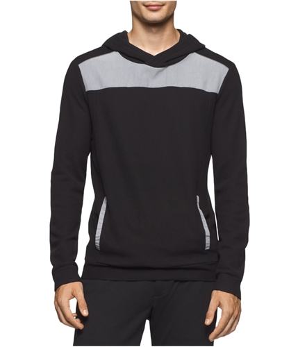Calvin Klein Mens Multi-Textured Hoodie Sweatshirt 010 L