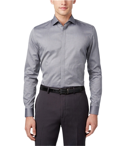 Calvin Klein Mens Sleek Button Up Shirt monument L