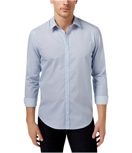 Calvin Klein Mens Pixel Houndstooth Button Up Shirt oceanbreeze S
