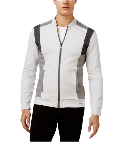 Calvin Klein Mens Colorblocked Track Jacket whitecombo 2XL