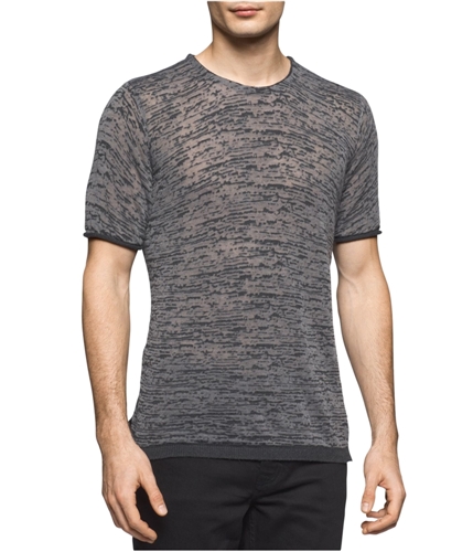 Calvin Klein Mens Slim-Fit Burnout Embellished T-Shirt blackcombo S
