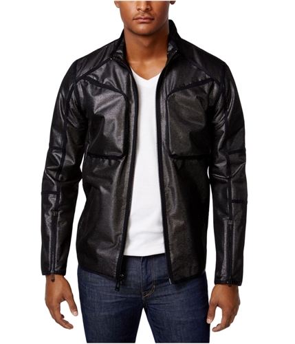 Calvin Klein Leather Moto Jacket Size XS Zip Up Silver | eBay