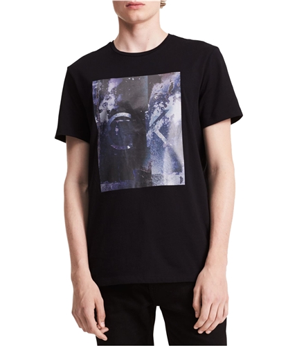Calvin Klein Mens Distorted Exposure Graphic T-Shirt black 2XL