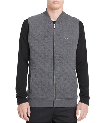 Calvin Klein Mens Full-Zip Quilted Vest gray L