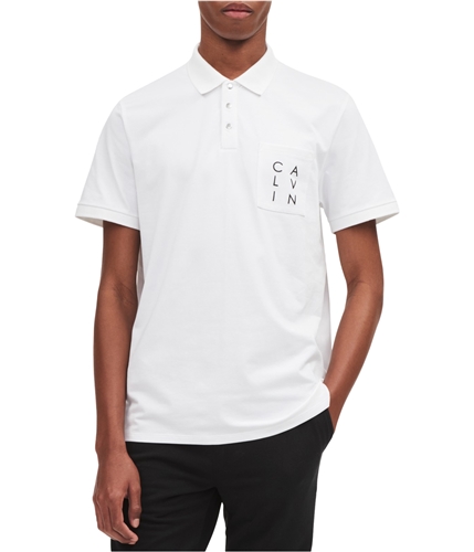 Calvin Klein Mens Logo Pocket Rugby Polo Shirt standardwht XL