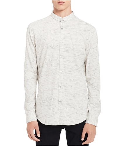 Calvin Klein Mens Jersey Button Up Shirt black S