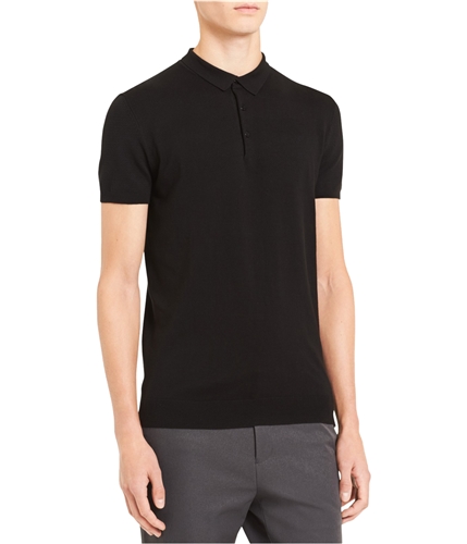 Calvin Klein Mens Textured Rugby Polo Shirt black L