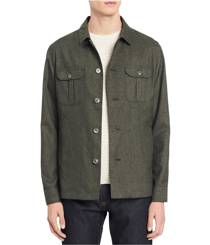 Calvin Klein Mens Military Shirt Jacket oakleaf S