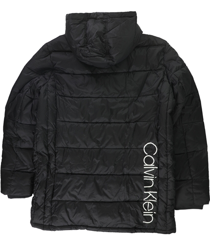 Calvin Klein Mens Winter Hooded Puffer Jacket black S