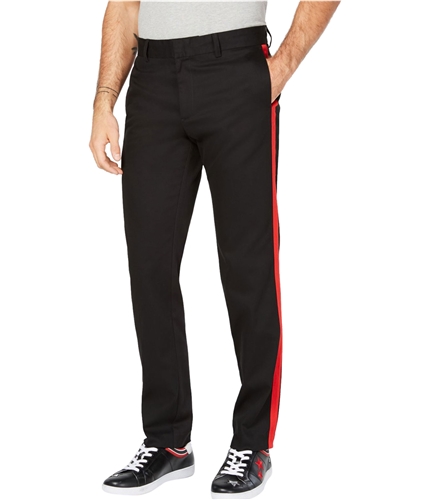 Calvin Klein Mens Red Stripe Casual Trouser Pants black 29x30