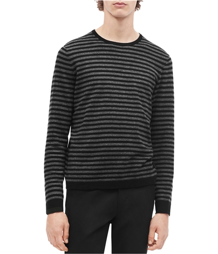 Calvin Klein Mens Striped Pullover Sweater black S
