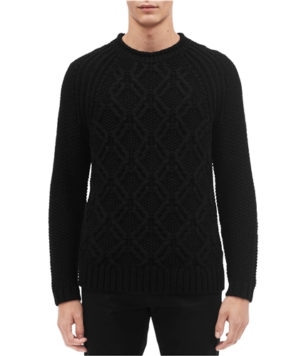 Calvin Klein Mens Cable Knit Sweater charcoal XS