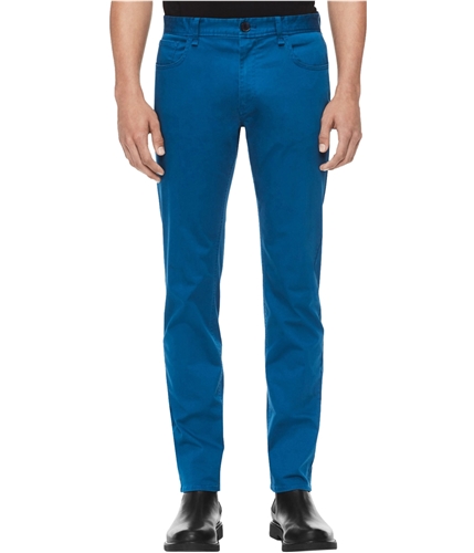 Calvin Klein Mens Slim Fit Sateen Casual Chino Pants blue 32x30
