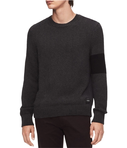 Calvin Klein Mens Colorblocked Pullover Sweater dkcharcoal XS
