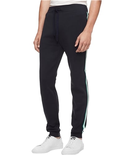 Calvin Klein Mens Side Stripe Logo Athletic Sweatpants darkblue S/30