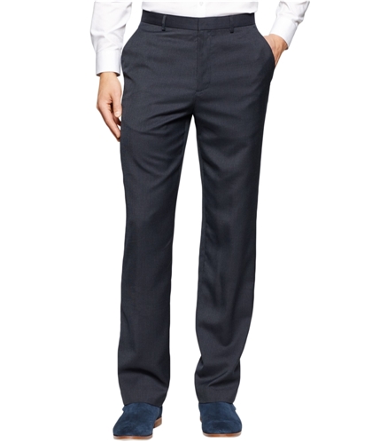 Calvin Klein Mens Herringbone Dress Pants Slacks blue 32x32
