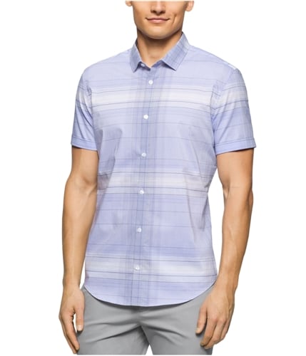 Calvin Klein Mens Dobby-Twill Button Up Shirt deepperiwinkle 2XLT