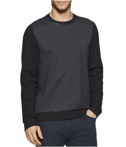 Calvin Klein Mens Ponte Stripe Pullover Sweater black XL