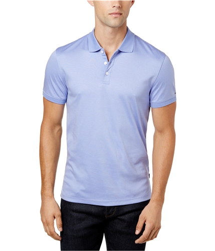 Calvin Klein Mens Striped Contrast Rugby Polo Shirt ltpurple M