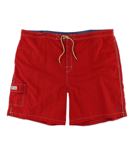 Ralph Lauren Mens Contrast Stitch Swim Bottom Board Shorts red Big 5X