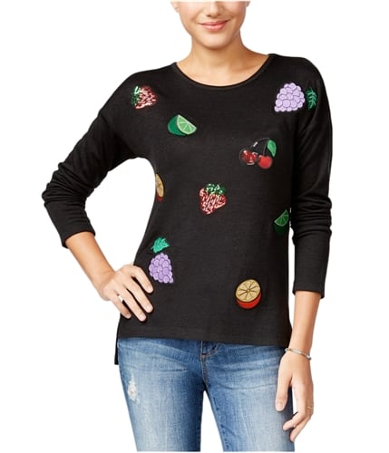 Oh MG! Womens Fruity Pullover Sweater black S