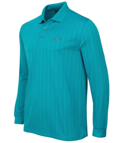 Greg Norman Mens Striped Rugby Polo Shirt freshwaterteal XL