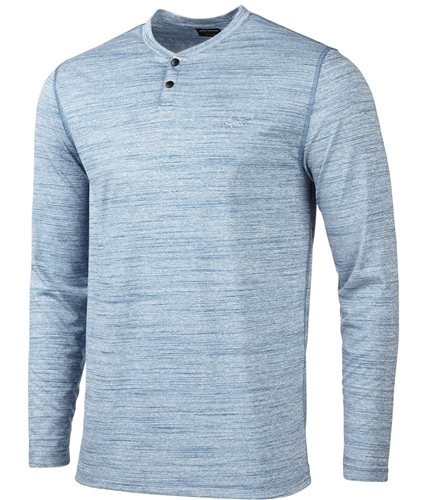 Greg Norman Mens Performance Space-Dyed Henley Shirt blue XL