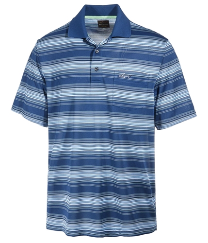 Greg Norman Mens Roadmap Performance Rugby Polo Shirt bluesocket S
