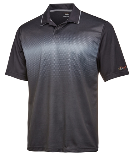 Greg Norman Mens Fade-Stripe Rugby Polo Shirt charcoal S
