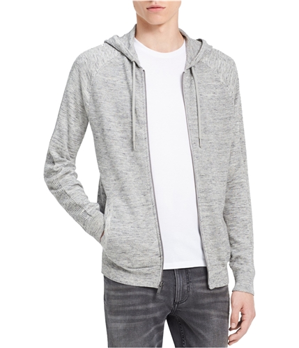 Calvin Klein Mens Textured Hoodie Sweatshirt cloud S