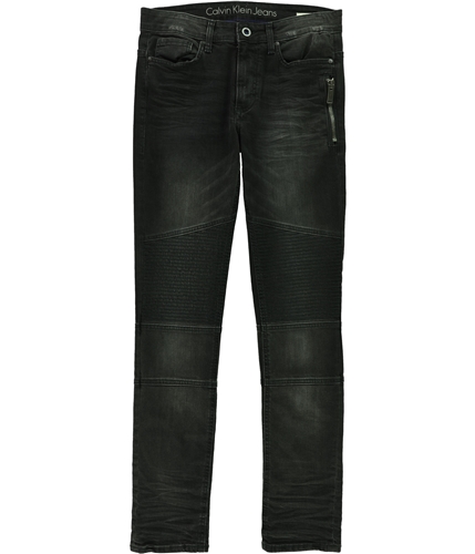 Calvin Klein Mens Skinny Moto Slim Fit Jeans black 30x32