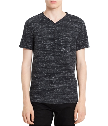 Calvin Klein Mens Gridle Henley Shirt blackneheath S