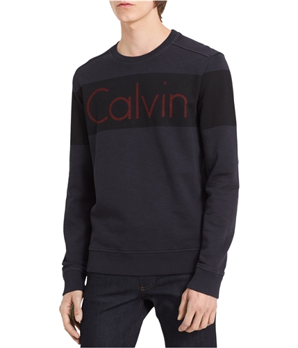 Calvin Klein Mens Logo Sweatshirt darkshadow M