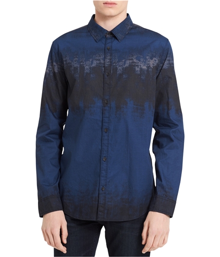 Calvin Klein Mens Night Reflection Button Up Shirt navy M