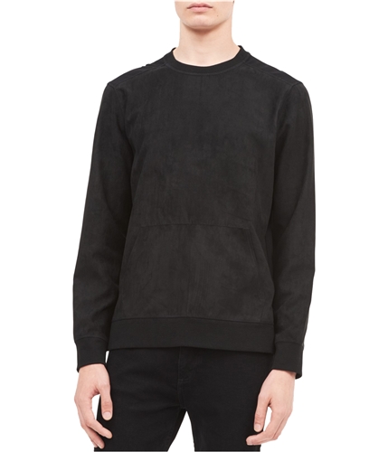 Calvin Klein Mens Faux Suede Sweatshirt black S