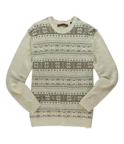 Perry Ellis Mens Ls C/w Fr-aisle Crw Knit Sweater vanilla XL