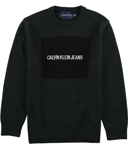 Calvin Klein Mens Logo Pullover Sweater black M