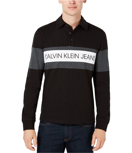 Buy a Calvin Klein Mens Colorblocked Logo Rugby Polo Shirt | Tagsweekly