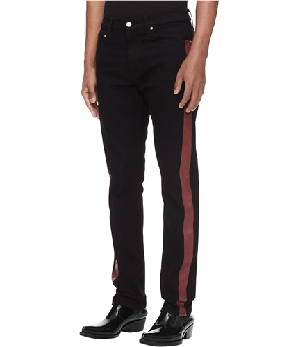 Calvin Klein Mens Striped Slim Fit Jeans blackredstri 30x32