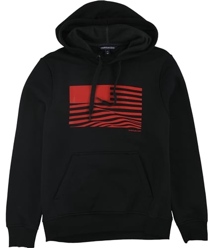 Calvin Klein Mens Flag Hoodie Sweatshirt black S