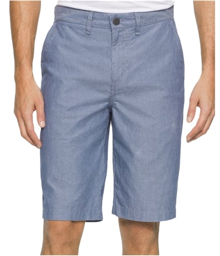 Calvin Klein Mens Mirco Stripe Trucker Casual Denim Shorts 403 34